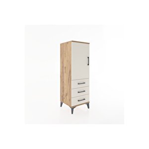 Hyperion Dolap 2 Raflı 3 Çekmeceli Tek Kapaklı 44x44x134 Çam-aytaşı