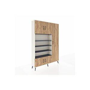 Arges Dolap 11 Raflı 5 Kapaklı 132x30x195 Aytaşı-çam/antrasit