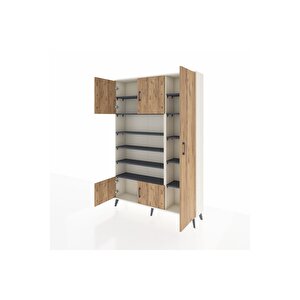 Arges Dolap 11 Raflı 5 Kapaklı 132x30x195 Aytaşı-çam/antrasit