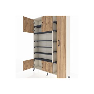 Arges Dolap 11 Raflı 5 Kapaklı 132x30x195 Aytaşı-çam/antrasit