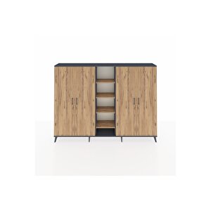 Arges Dolap 12 Raflı 4 Kapaklı 220x30x163 Antrasit-çam