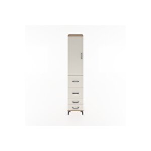 Hyperion Dolap 3 Raflı 4 Çekmeceli Tek Kapaklı 44x44x221 Çam-aytaşı