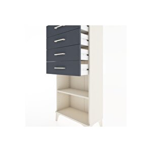 Hyperion Dolap Tek Raflı 4 Çekmeceli 60x44x134 Aytaşı-antrasit