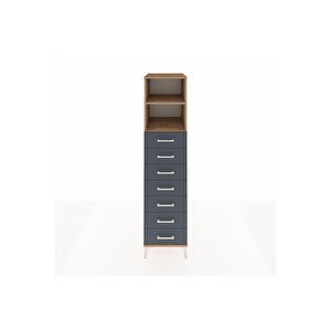 Kronos Dolap 2 Raflı 7 Çekmeceli 44x59x182 Çam-antrasit