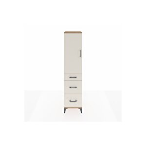 Hyperion Dolap Tek Raflı 3 Çekmeceli Tek Askılı 44x44x195 Çam-aytaşı