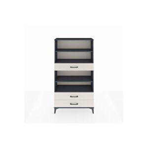 Arges Dolap 4 Raflı 3 Çekmeceli 88x30x163 Antrasit-aytaşı