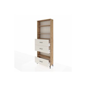 Arges Dolap 4 Raflı 3 Çekmeceli 88x30x243 Çam-aytaşı