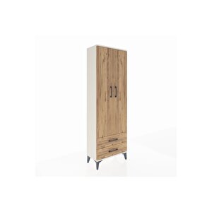 Arges Dolap 2 Raflı 2 Çekmeceli Tek Askılı 60x30x182 Aytaşı-çam