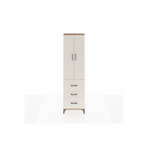 Arges Dolap 2 Raflı 3 Çekmeceli Tek Askılı 60x30x221 Çam-aytaşı