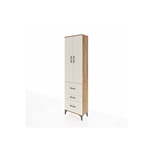 Arges Dolap 2 Raflı 3 Çekmeceli Tek Askılı 60x30x221 Çam-aytaşı