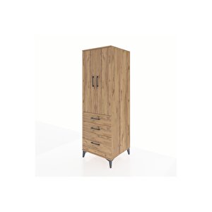 Kronos Dolap 2 Raflı 3 Çekmeceli 2 Kapaklı 60x59x182 Çam-çam