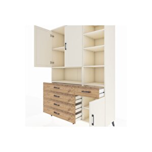 Hyperion Dolap 8 Raflı 5 Çekmeceli 3 Kapaklı 132x44x195 Aytaşı-aytaşı/çam