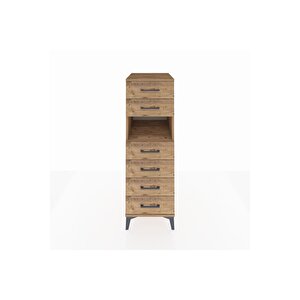 Kronos Dolap Tek Raflı 6 Çekmeceli 44x59x134 Çam-çam