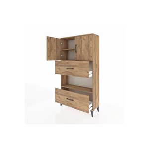 Arges Dolap 3 Raflı 2 Çekmeceli 2 Kapaklı 88x30x163 Çam-çam