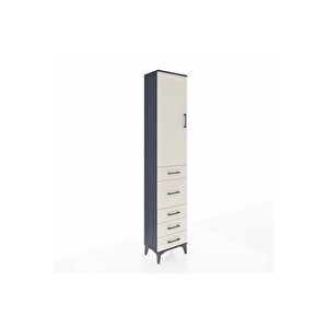 Arges Dolap 2 Raflı 5 Çekmeceli Tek Askılı 44x30x221 Antrasit-aytaşı