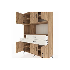 Hyperion Dolap 9 Raflı 3 Çekmeceli 6 Kapaklı 132x44x195 Çam-çam/aytaşı