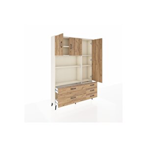 Arges Gardrop 7 Raflı 5 Çekmeceli 3 Kapaklı 132x30x195 Aytaşı-çam