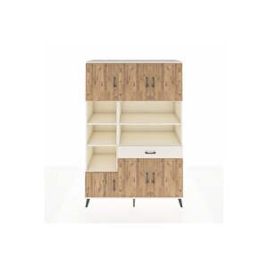 Hyperion Dolap 10 Raflı Tek Çekmeceli 6 Kapaklı 132x44x195 Aytaşı-çam/aytaşı