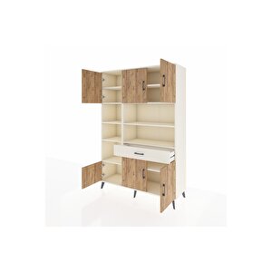 Hyperion Dolap 10 Raflı Tek Çekmeceli 6 Kapaklı 132x44x195 Aytaşı-çam/aytaşı