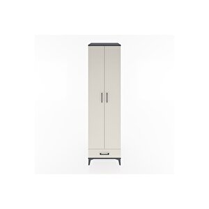 Hyperion Dolap 3 Raflı Tek Çekmeceli Tek Askılı 60x44x195 Antrasit-aytaşı