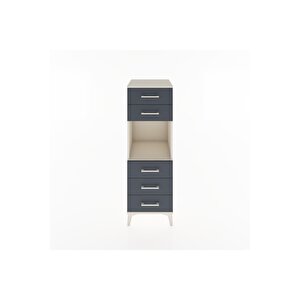 Hyperion Dolap Tek Raflı 5 Çekmeceli 44x44x134 Aytaşı-antrasit