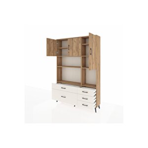 Arges Dolap 8 Raflı 5 Çekmeceli 3 Kapaklı 132x30x195 Çam-çam/aytaşı