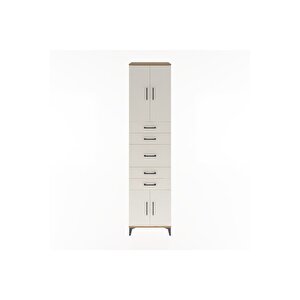 Hyperion Dolap 2 Raflı 5 Çekmeceli 4 Kapaklı 60x44x243 Çam-aytaşı