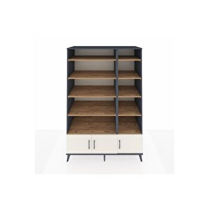 Kronos Dolap 10 Raflı 3 Kapaklı 132x59x195 Antrasit-aytaşı/çam