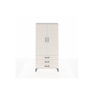 Arges Dolap Tek Raflı 3 Çekmeceli Tek Askılı 88x30x182 Aytaşı-aytaşı