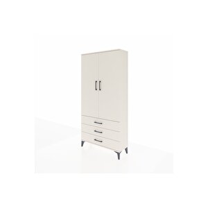 Arges Dolap Tek Raflı 3 Çekmeceli Tek Askılı 88x30x182 Aytaşı-aytaşı