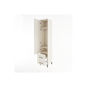 Hyperion Dolap 3 Raflı 2 Çekmeceli Tek Askılı 44x44x221 Aytaşı-aytaşı