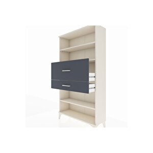 Arges Dolap 3 Raflı 2 Çekmeceli 88x30x163 Aytaşı-antrasit