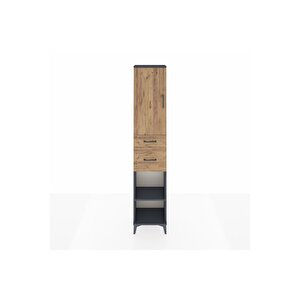 Arges Dolap 4 Raflı 2 Çekmeceli Tek Kapaklı 44x30x221 Antrasit-çam