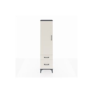 Arges Dolap 2 Raflı 2 Çekmeceli Tek Kapaklı 44x30x182 Antrasit-aytaşı