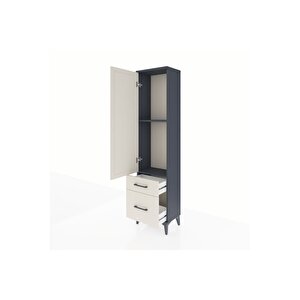 Arges Dolap 2 Raflı 2 Çekmeceli Tek Kapaklı 44x30x182 Antrasit-aytaşı