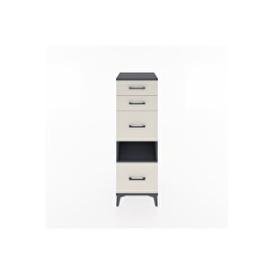 Hyperion Dolap Tek Raflı 4 Çekmeceli 44x44x134 Antrasit-aytaşı