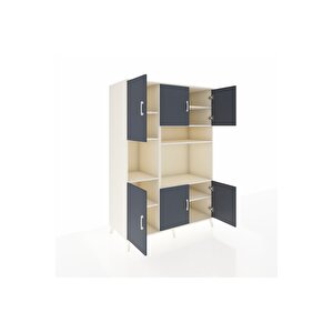 Kronos Dolap 9 Raflı 6 Kapaklı 132x59x195 Aytaşı-antrasit/aytaşı