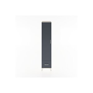 Hyperion Dolap 3 Raflı Tek Çekmeceli Tek Askılı 44x44x221 Aytaşı-antrasit