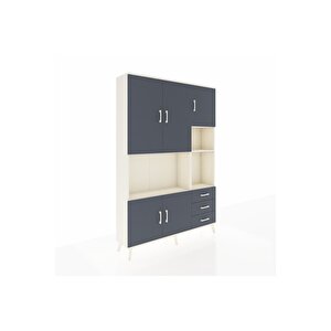 Arges Gardrop 9 Raflı 3 Çekmeceli 5 Kapaklı 132x30x195 Aytaşı-antrasit