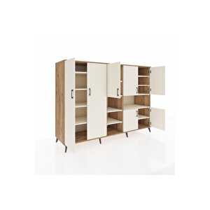 Kronos Dolap 13 Raflı 7 Kapaklı 220x59x163 Çam-aytaşı