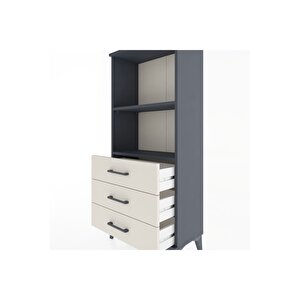 Hyperion Dolap 2 Raflı 3 Çekmeceli 60x44x134 Antrasit-aytaşı