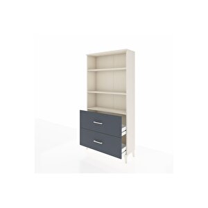 Arges Dolap 3 Raflı 2 Çekmeceli 88x30x182 Aytaşı-antrasit