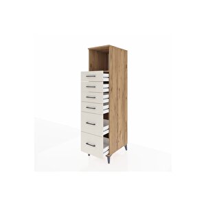 Kronos Dolap Tek Raflı 6 Çekmeceli 44x59x182 Çam-aytaşı