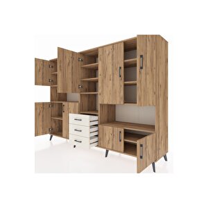 Hyperion Dolap 13 Raflı 3 Çekmeceli 9 Kapaklı 220x44x163 Çam-çam/aytaşı