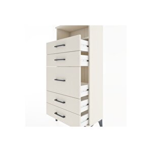 Hyperion Dolap Tek Raflı 5 Çekmeceli 60x44x134 Aytaşı-aytaşı