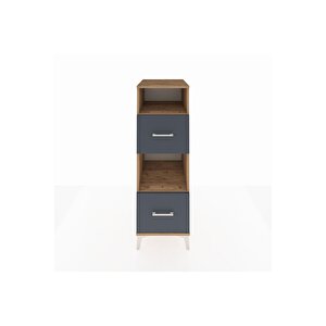 Kronos Dolap 2 Raflı 2 Çekmeceli 44x59x134 Çam-antrasit