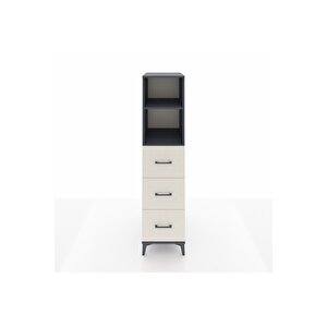 Kronos Dolap 2 Raflı 3 Çekmeceli 44x59x182 Antrasit-aytaşı