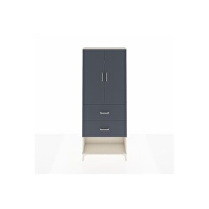 Arges Dolap 3 Raflı 2 Çekmeceli 2 Kapaklı 88x30x221 Aytaşı-antrasit