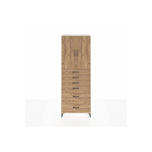 Arges Dolap 3 Raflı 6 Çekmeceli 2 Kapaklı 88x30x243 Aytaşı-çam