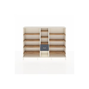 Arges Dolap 11 Raflı 3 Çekmeceli  220x30x163 Aytaşı-çam/antrasit